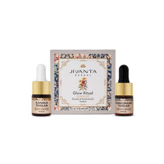 Jivantaherbal Glow Ritual Combo Kit | Kumkumaadi Thailam Ayurvedic Night Oil & Kanaka Thailam Ayurvedic Day Face Oil |10ml (5ml + 5ml)