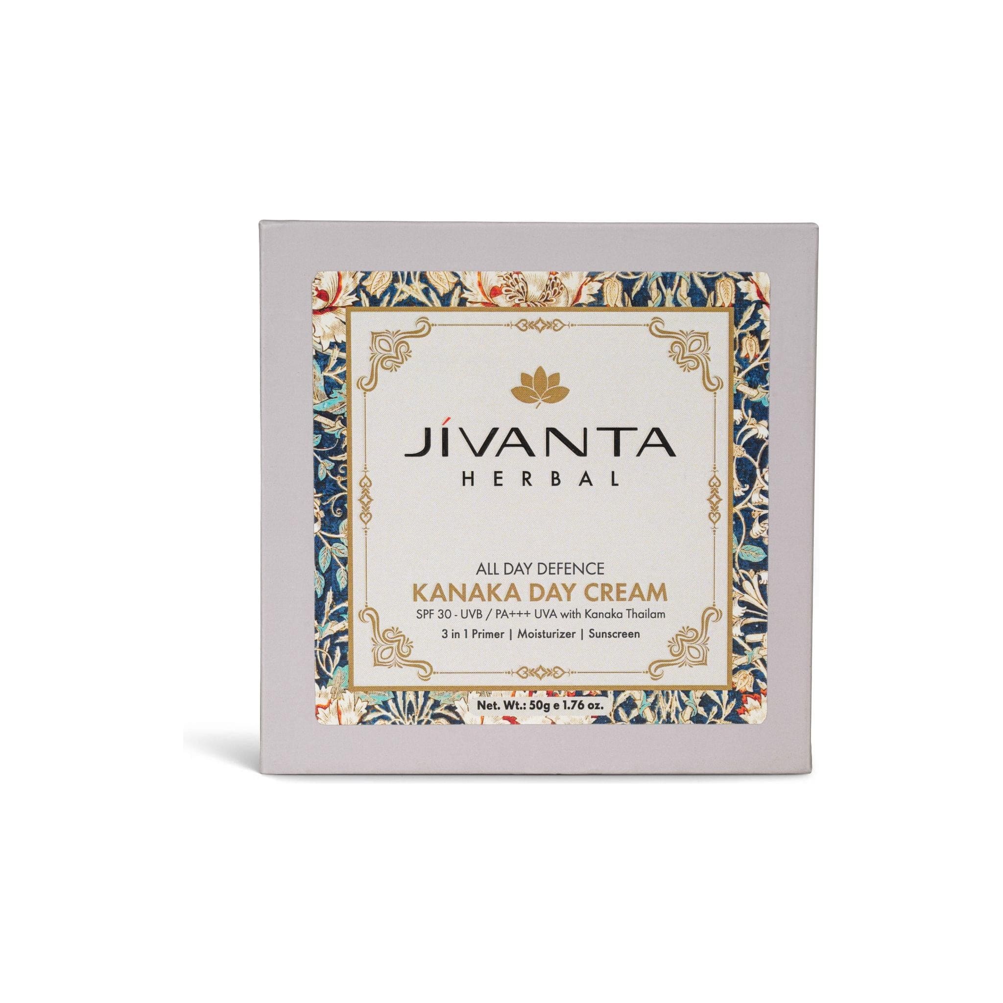 Jivantaherbal Kanaka Day Cream 3 in 1 primer | Moisturizer | Sunscreen with SPF 30+++ / UVA