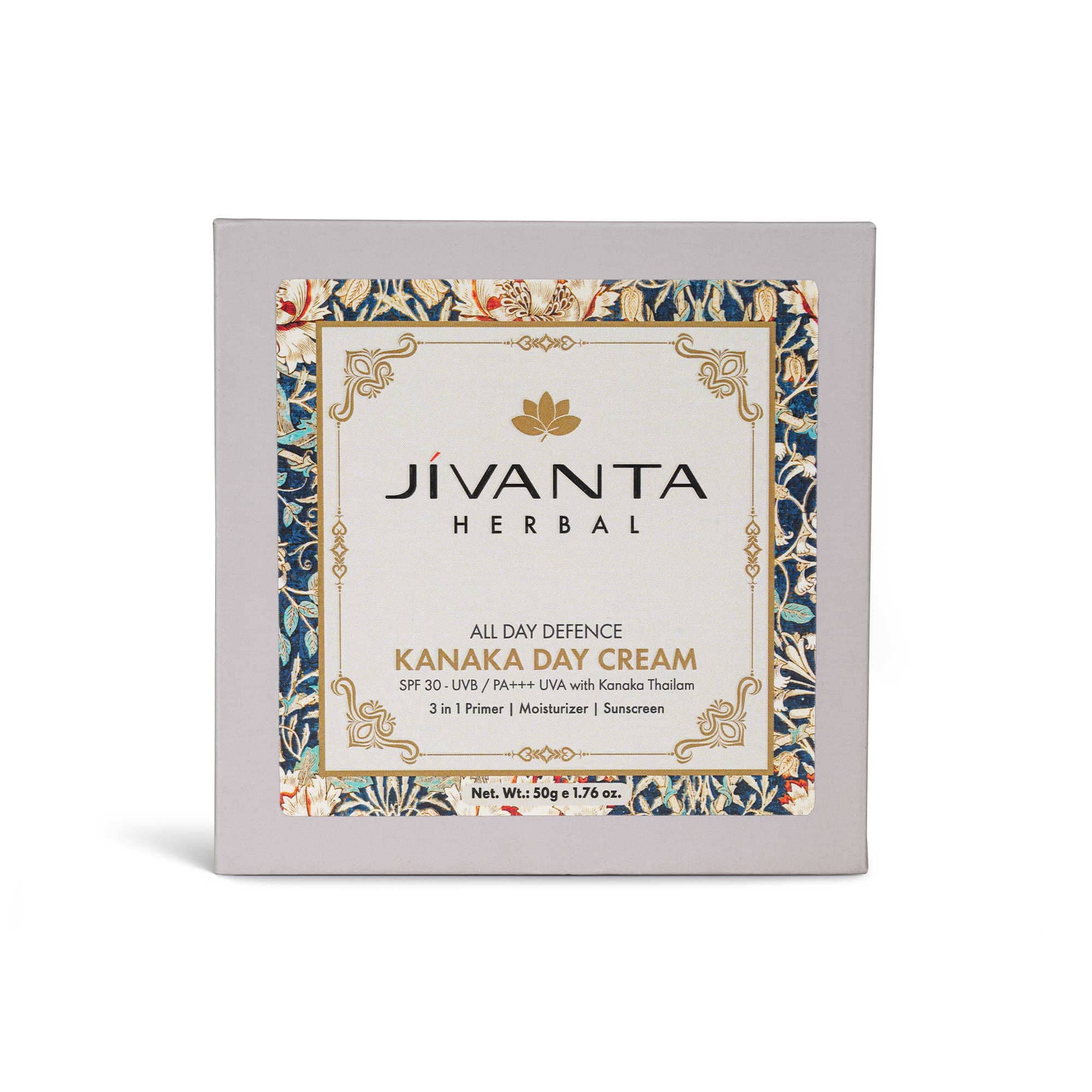 Jivantaherbal Kanaka Day Cream 3 in 1 primer | Moisturizer | Sunscreen with SPF 30+++ / UVA