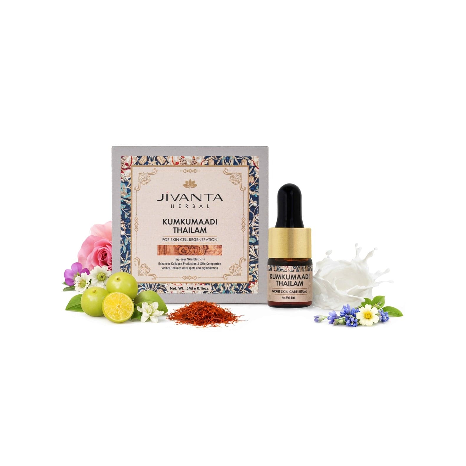 Jivantaherbal Kumkumaadi Thailam Ayurvedic Night Oil | Reduce Dark Spots & Pigmentation