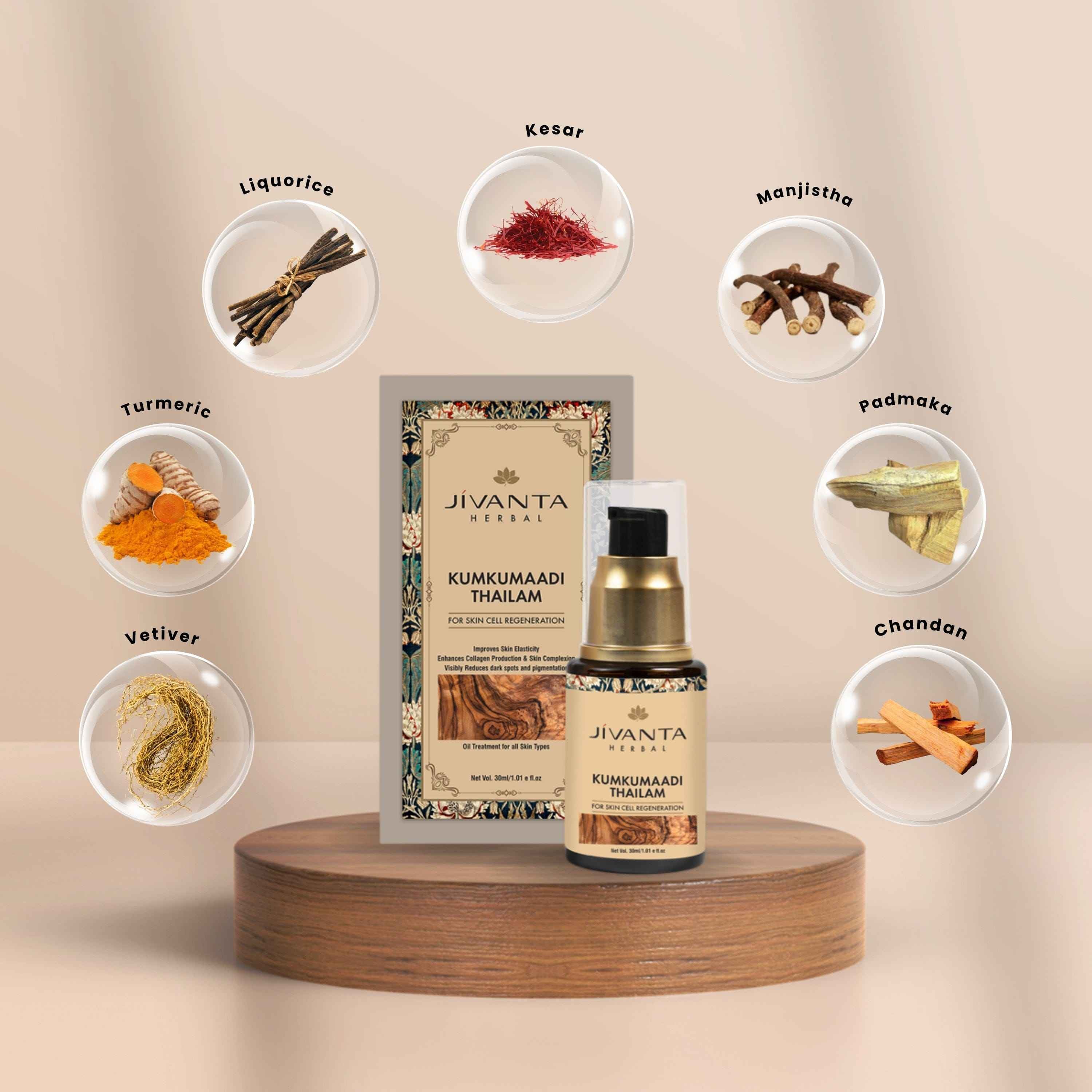 Kumkumaadi Thailam Ayurvedic Night Oil | Reduce Dark Spots & Pigmentation