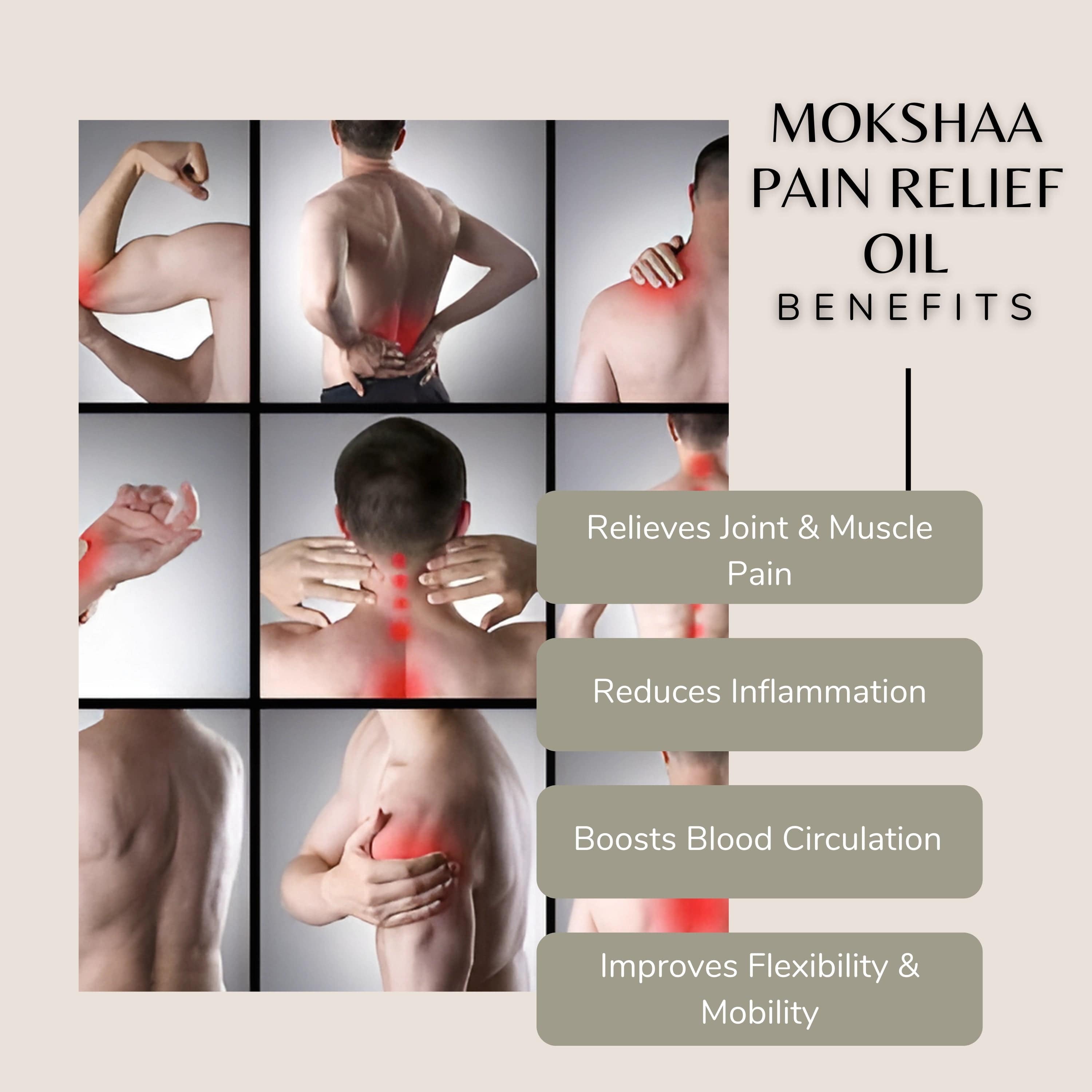 Jivanta Herbal Mokshaa Pain Relief Oil for back pain, knee pain, and body aches