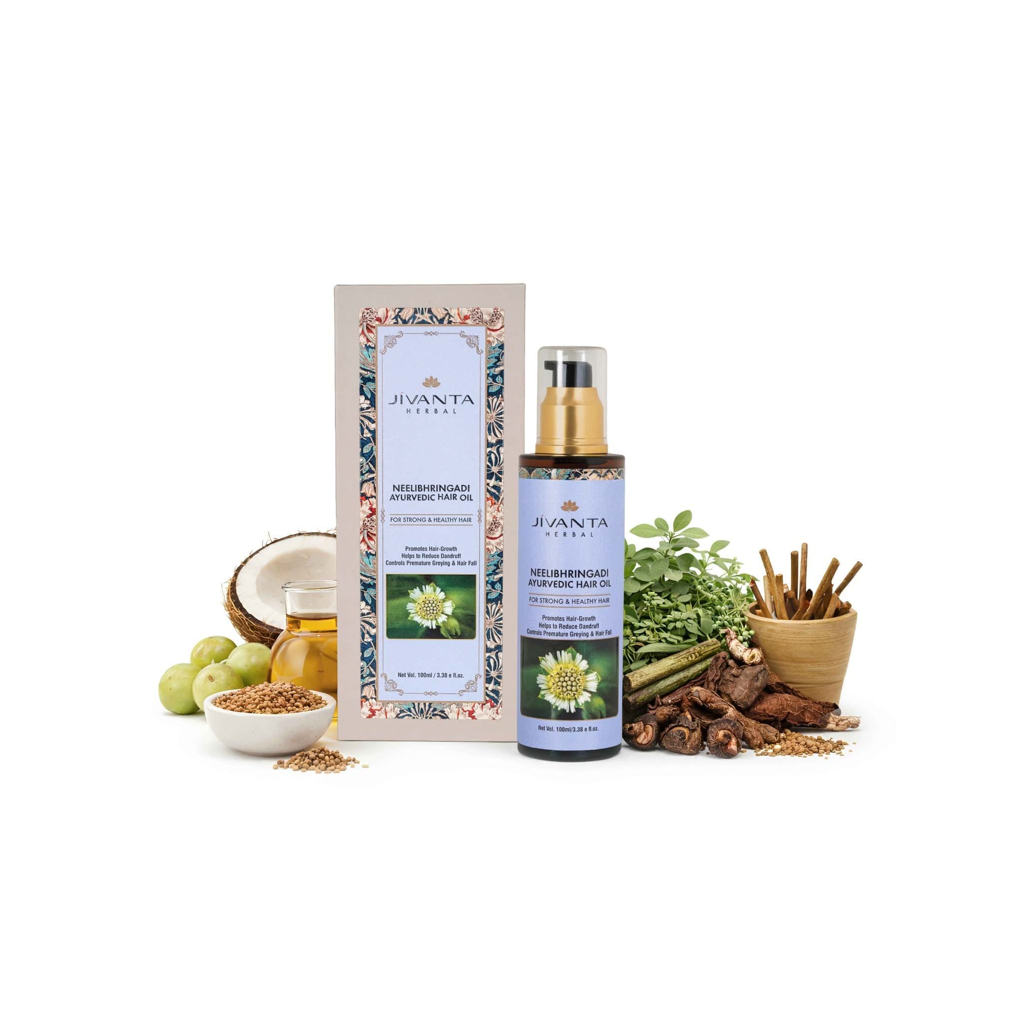 Jivantaherbal Neelibhringadi Hair Oil | Hair Growth & Controls Hairfall