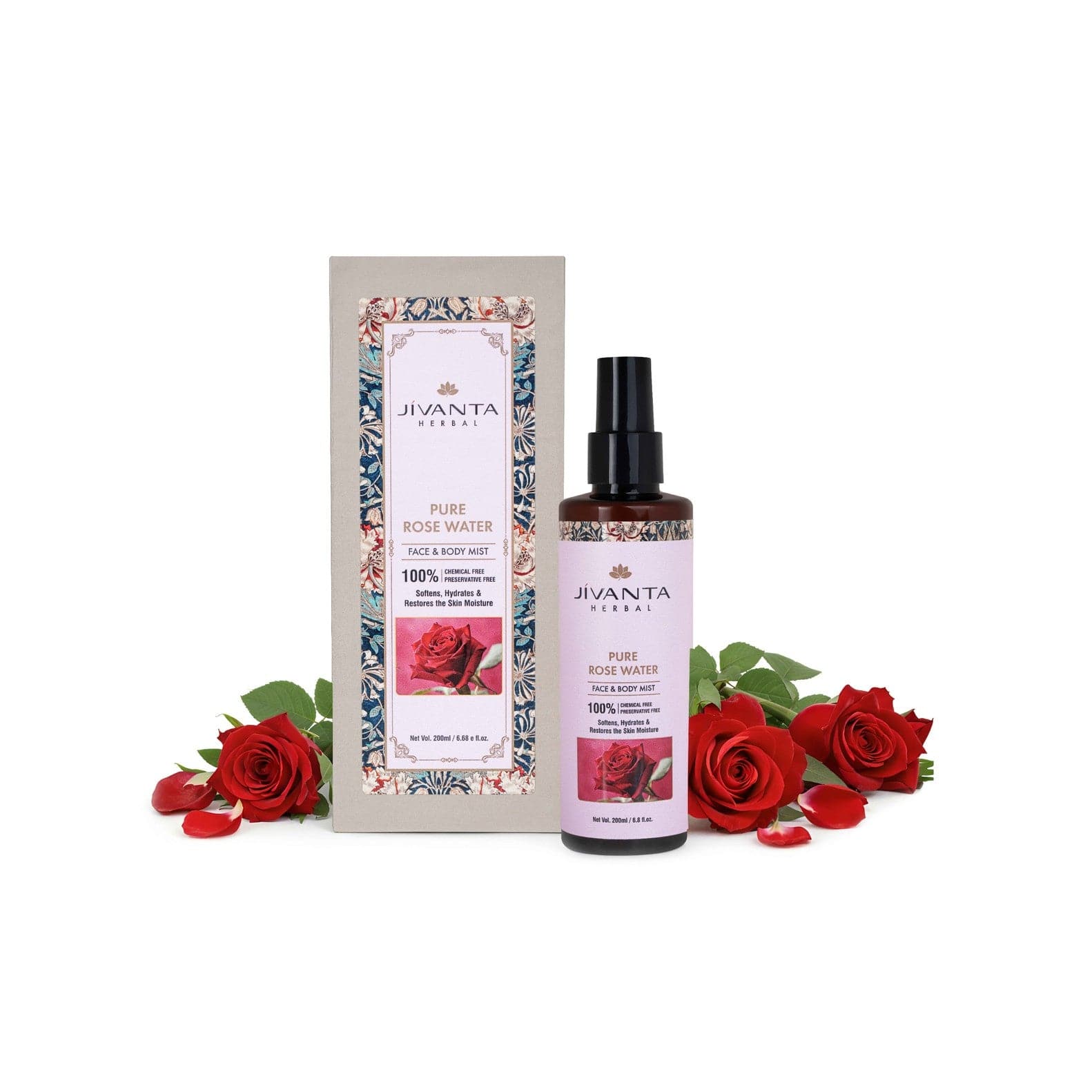 Jivantaherbal Rose Water I Face & Body Mist Steam Distilled