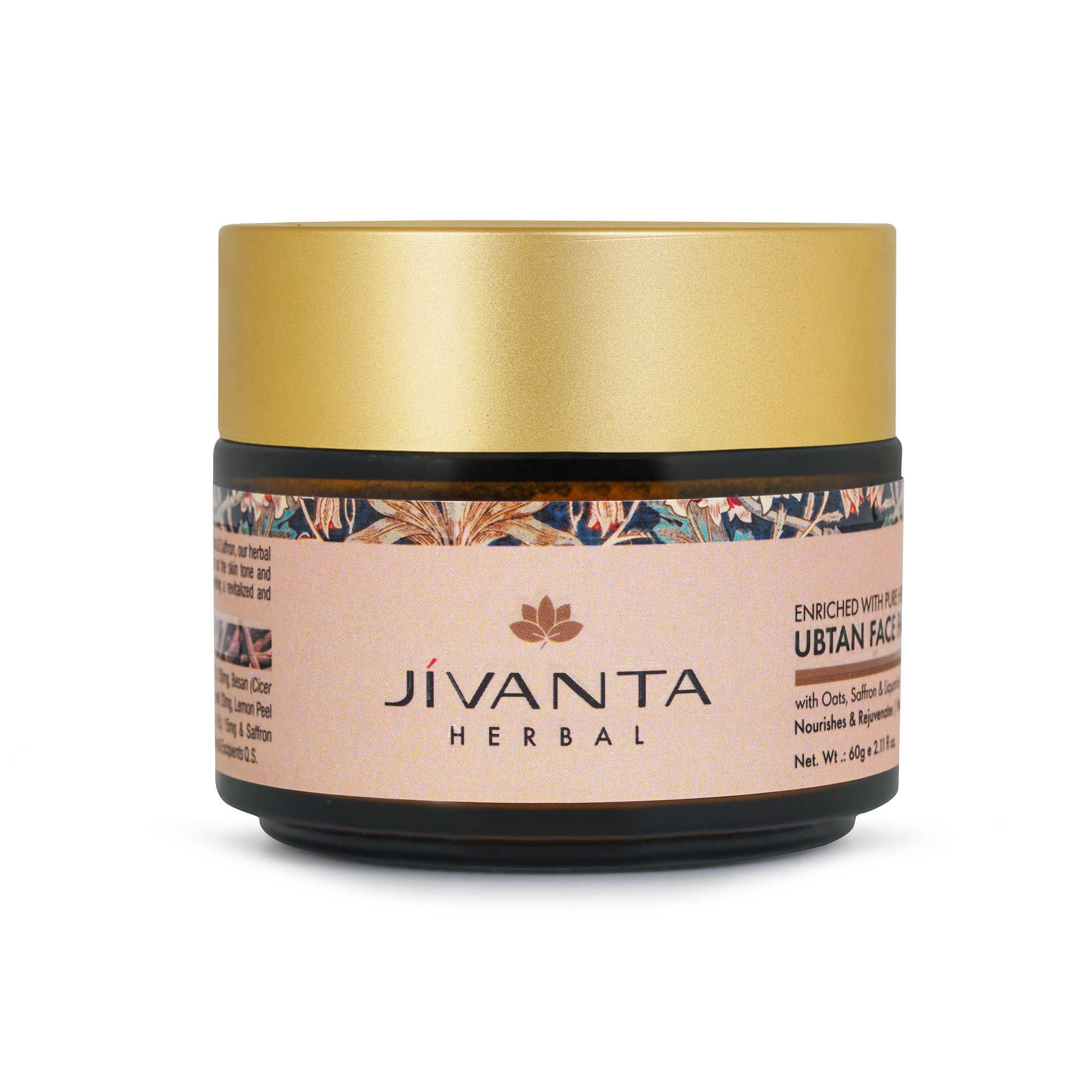 Jivantaherbal Ubtan Face Pack for Dry/Normal Skin | Brightening & Hydrating with Saffron, Liquorice