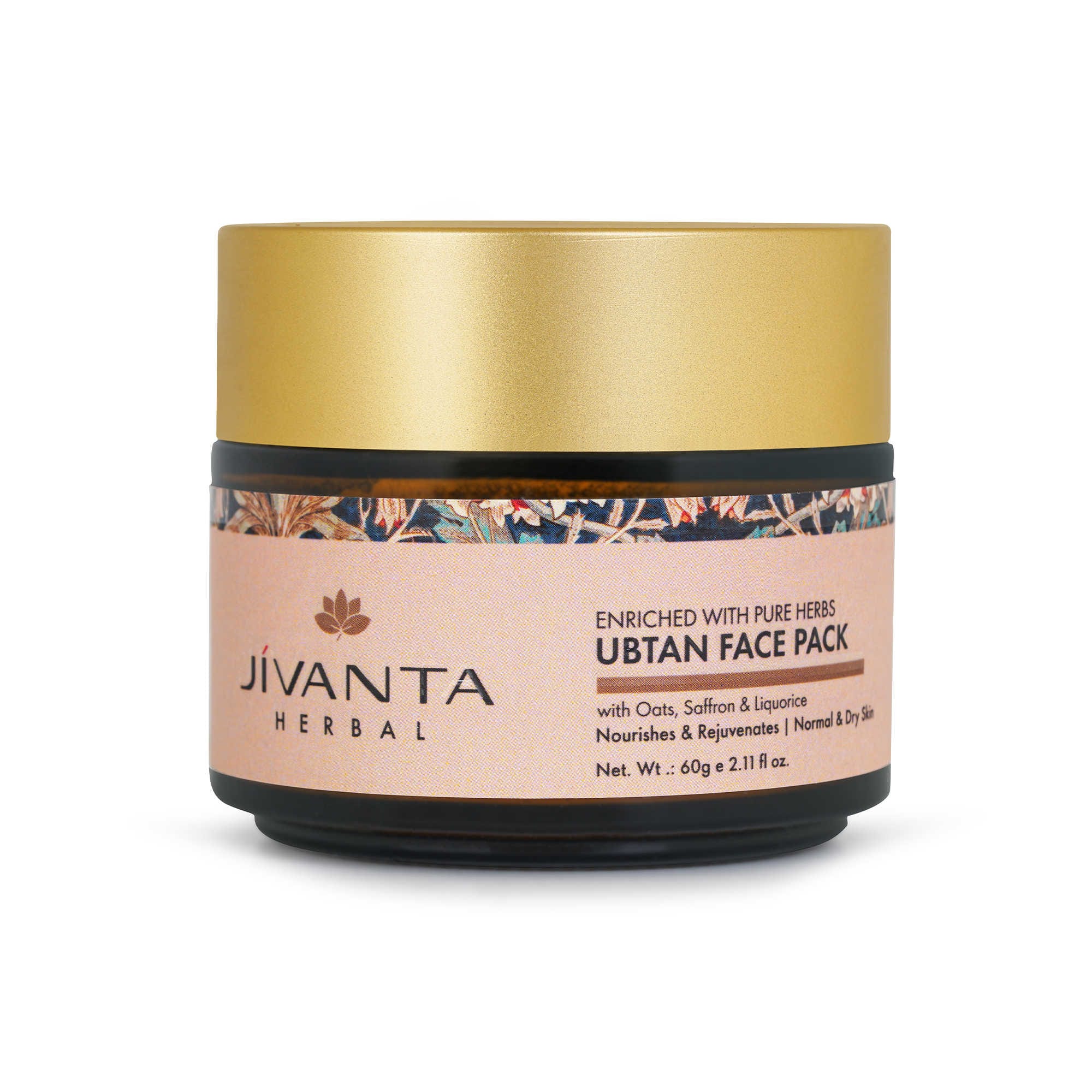 Jivantaherbal Ubtan Face Pack for Dry/Normal Skin | Brightening & Hydrating with Saffron, Liquorice