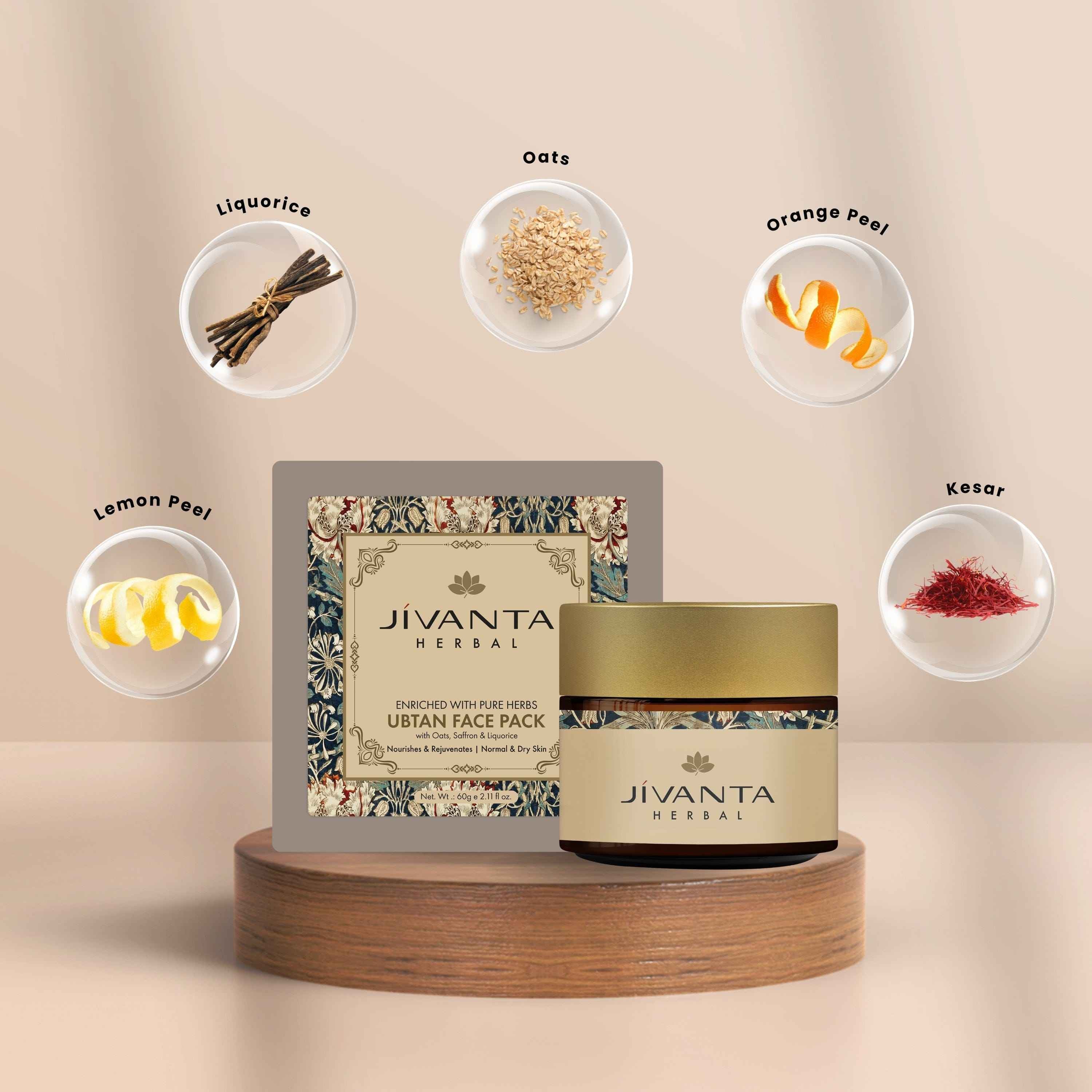 Ubtan Face Pack for Dry/Normal Skin | Brightening & Hydrating with Saffron, Liquorice