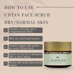Jivantaherbal Ubtan Face Scrub for Dry/Normal Skin | Detoxifies & Exfoliats