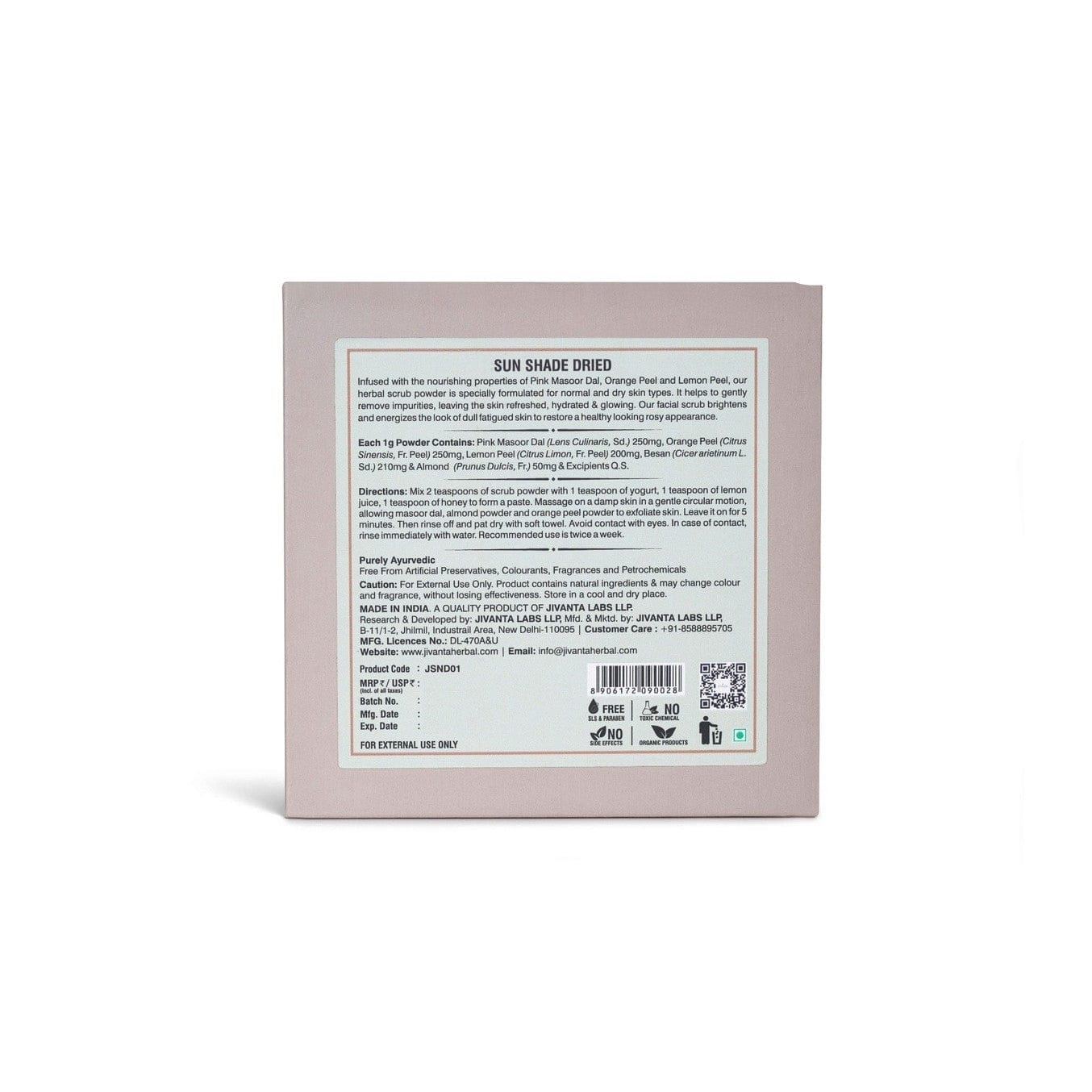 Jivantaherbal Ubtan Face Scrub for Dry/Normal Skin | Detoxifies & Exfoliats