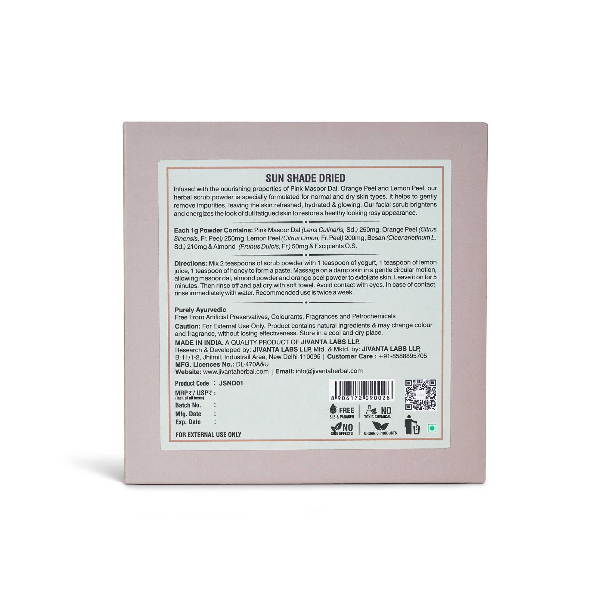 Jivantaherbal Ubtan Face Scrub for Dry/Normal Skin | Detoxifies & Exfoliats