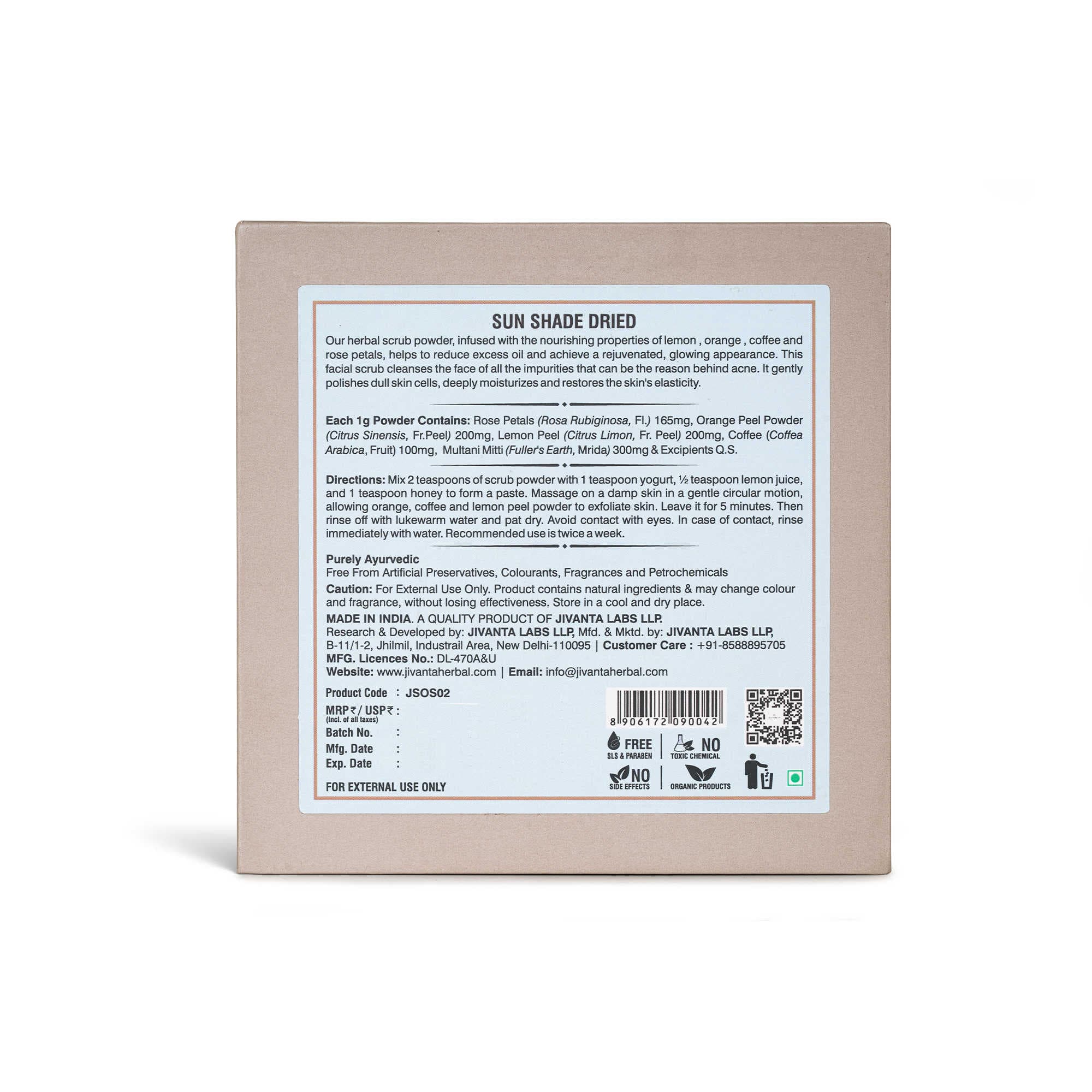Jivantaherbal Ubtan Face Scrub for Oily Skin | Ayurvedic Tan Removal & Brightening Exfoliator