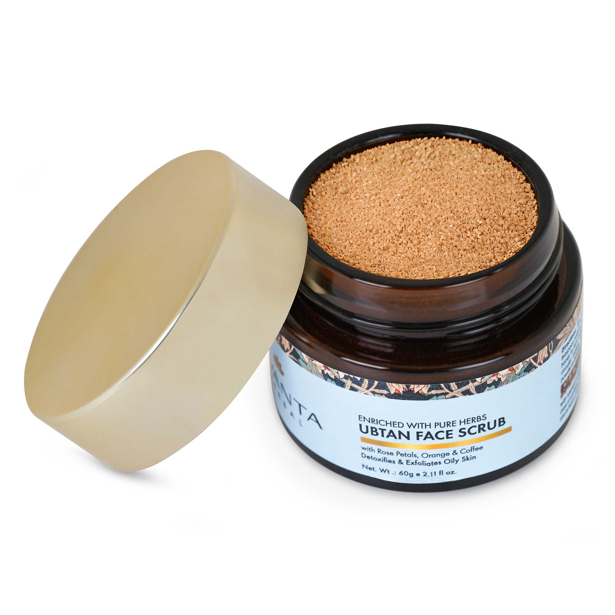 Jivantaherbal Ubtan Face Scrub for Oily Skin | Ayurvedic Tan Removal & Brightening Exfoliator