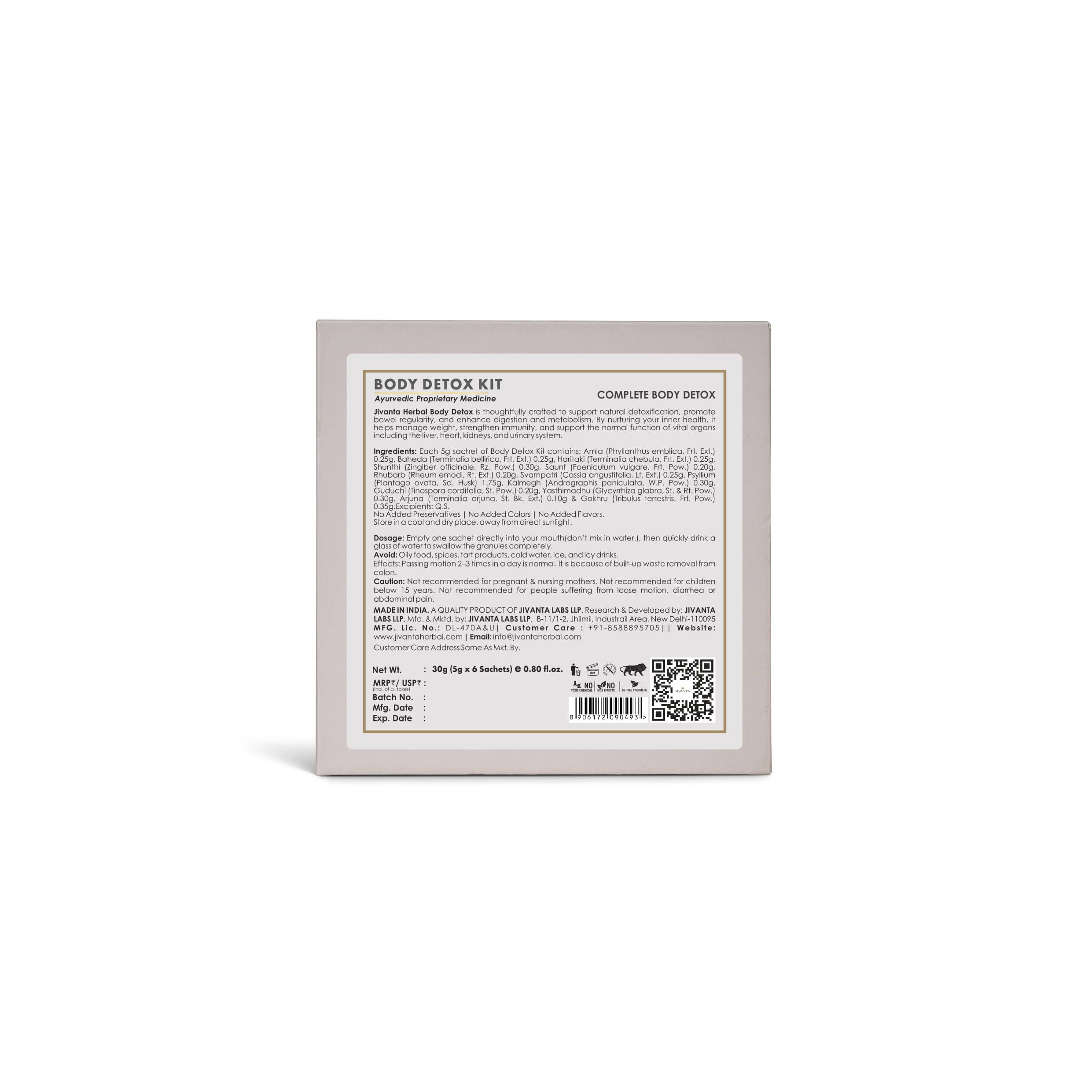 Jivantaherbal 30g ( 5g X 6 Sachets ) Body Detox Kit 30g ( 5g X 6 Sachets )