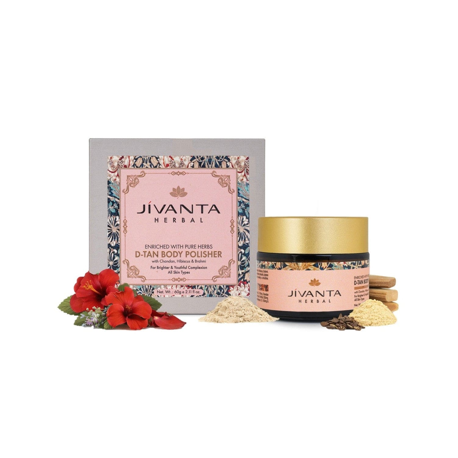 Jivantaherbal D-Tan Body Polisher | Brightening & Exfoliating Scrub for Tanned Skin