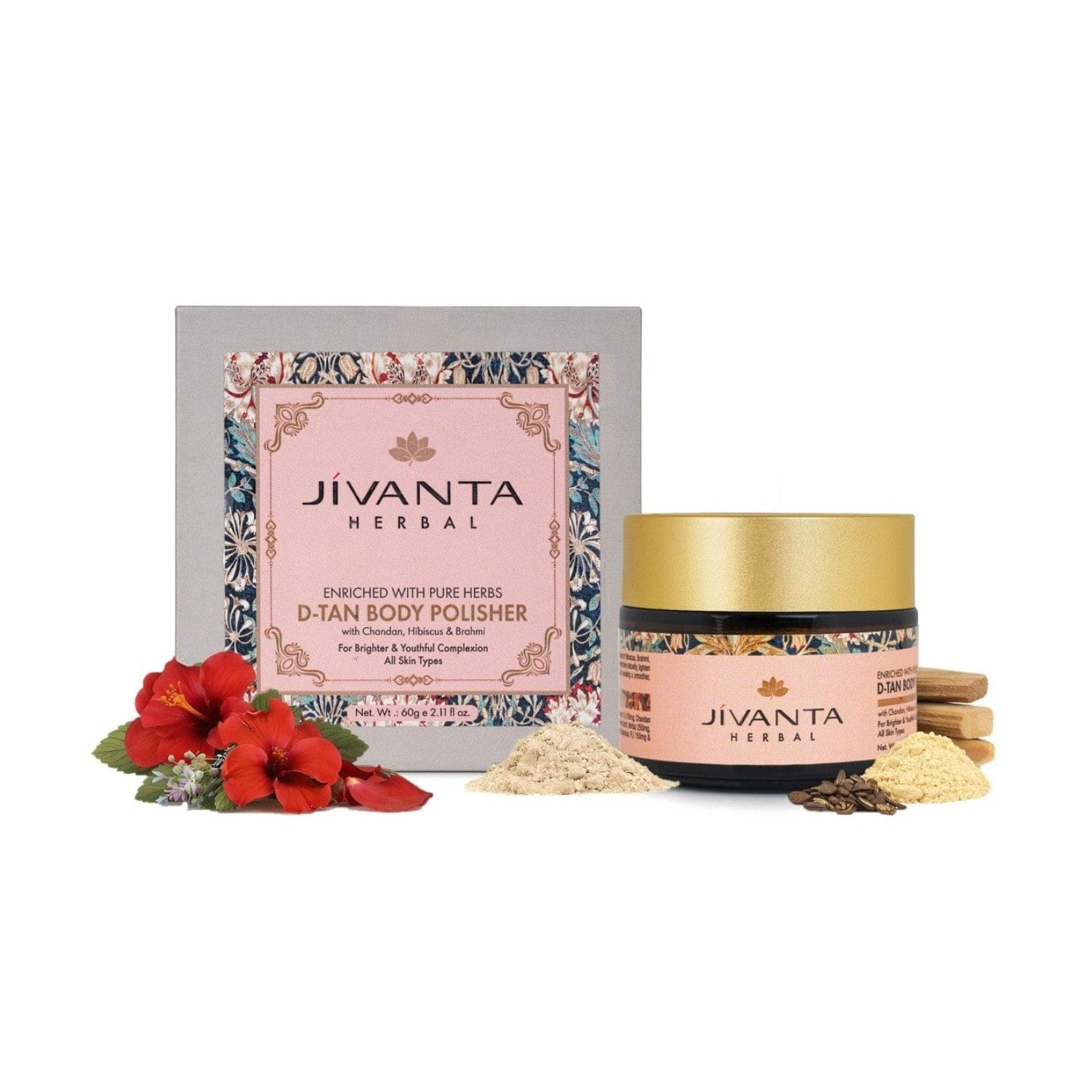 Jivantaherbal D-Tan Body Polisher | Brightening & Exfoliating Scrub for Tanned Skin