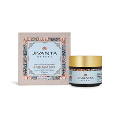 Jivantaherbal D-Tan Face Pack with Almond, Orange & Licorice, Reduces Tan, Brightens, & Evens Skin Tone for All Skin Types