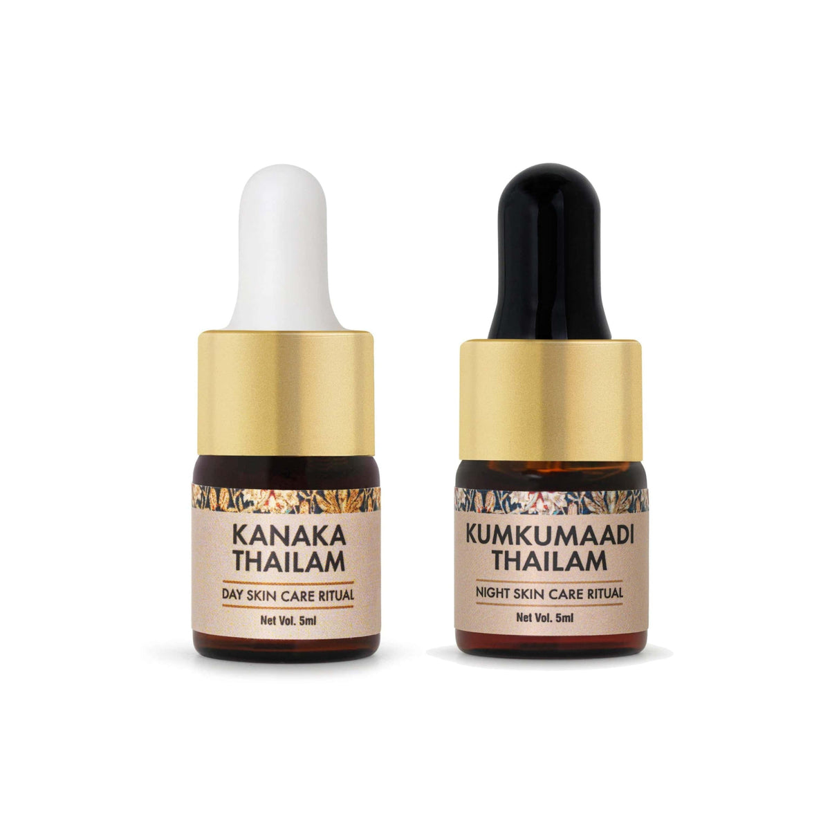 Jivantaherbal Glow Ritual Combo Kit | Kumkumaadi Thailam Ayurvedic Night Oil & Kanaka Thailam Ayurvedic Day Face Oil |10ml (5ml + 5ml)