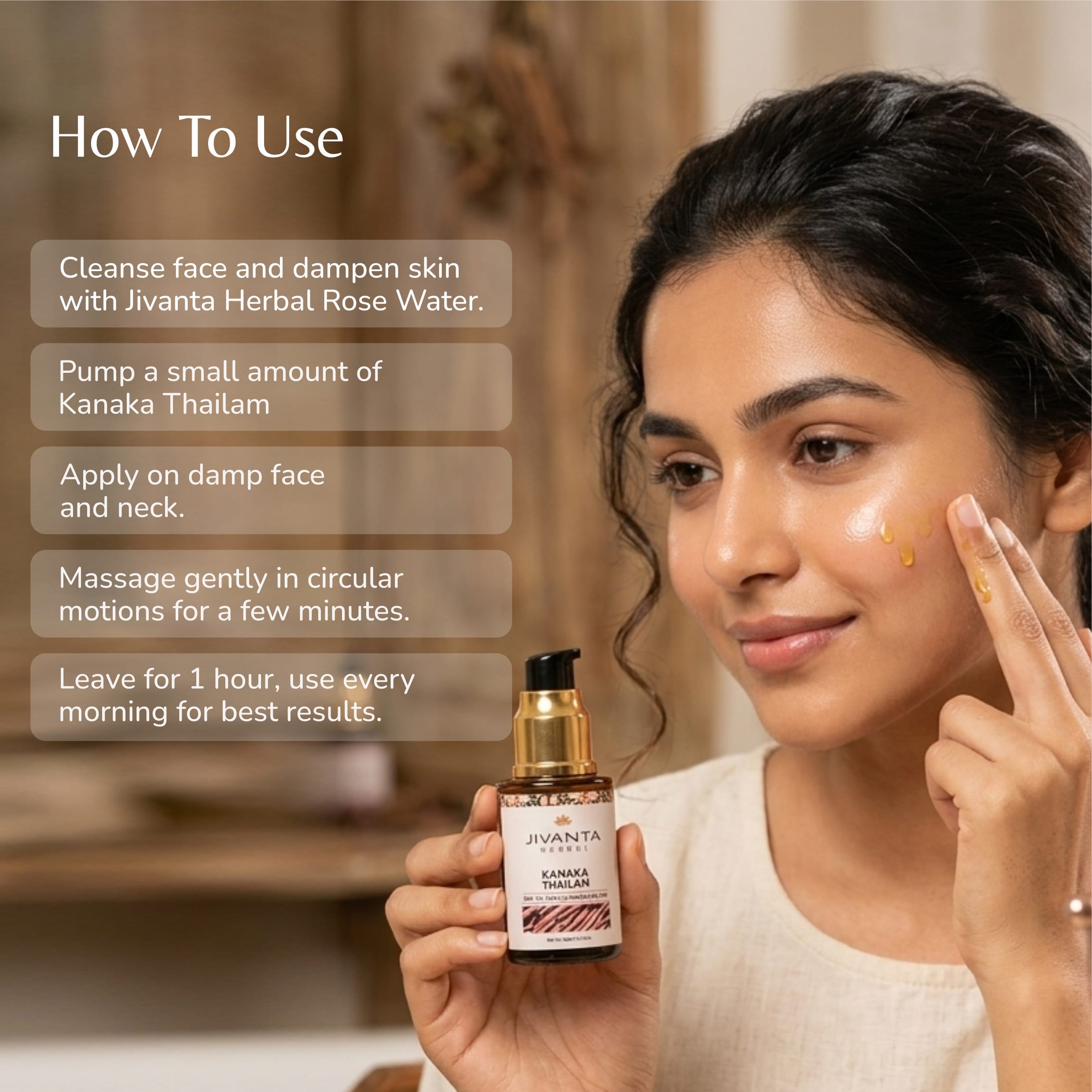 Jivantaherbal Kanaka Taila Ayurvedic Day Face Oil for Radiant Glow & Reduces Pigmentation