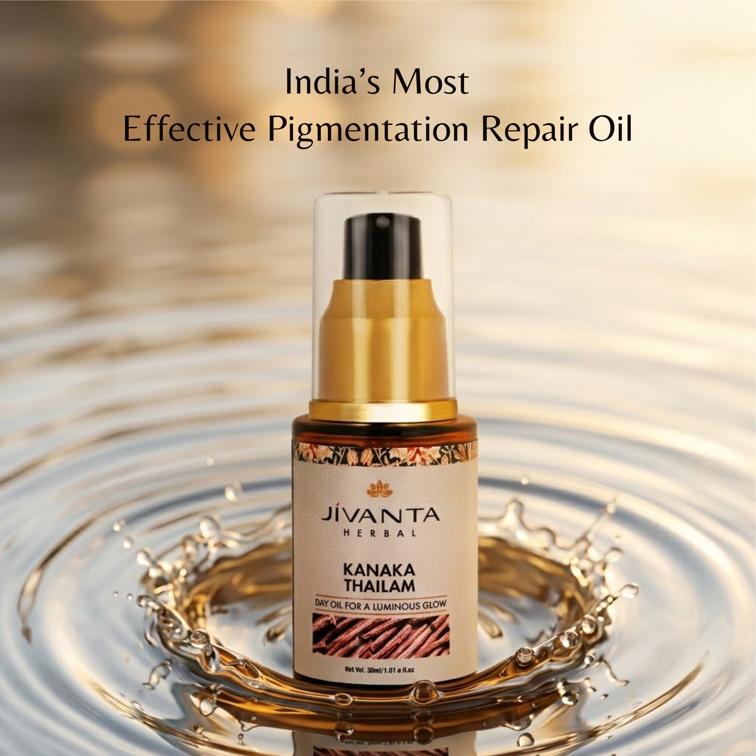 Jivantaherbal Kanaka Taila Ayurvedic Day Face Oil for Radiant Glow & Reduces Pigmentation