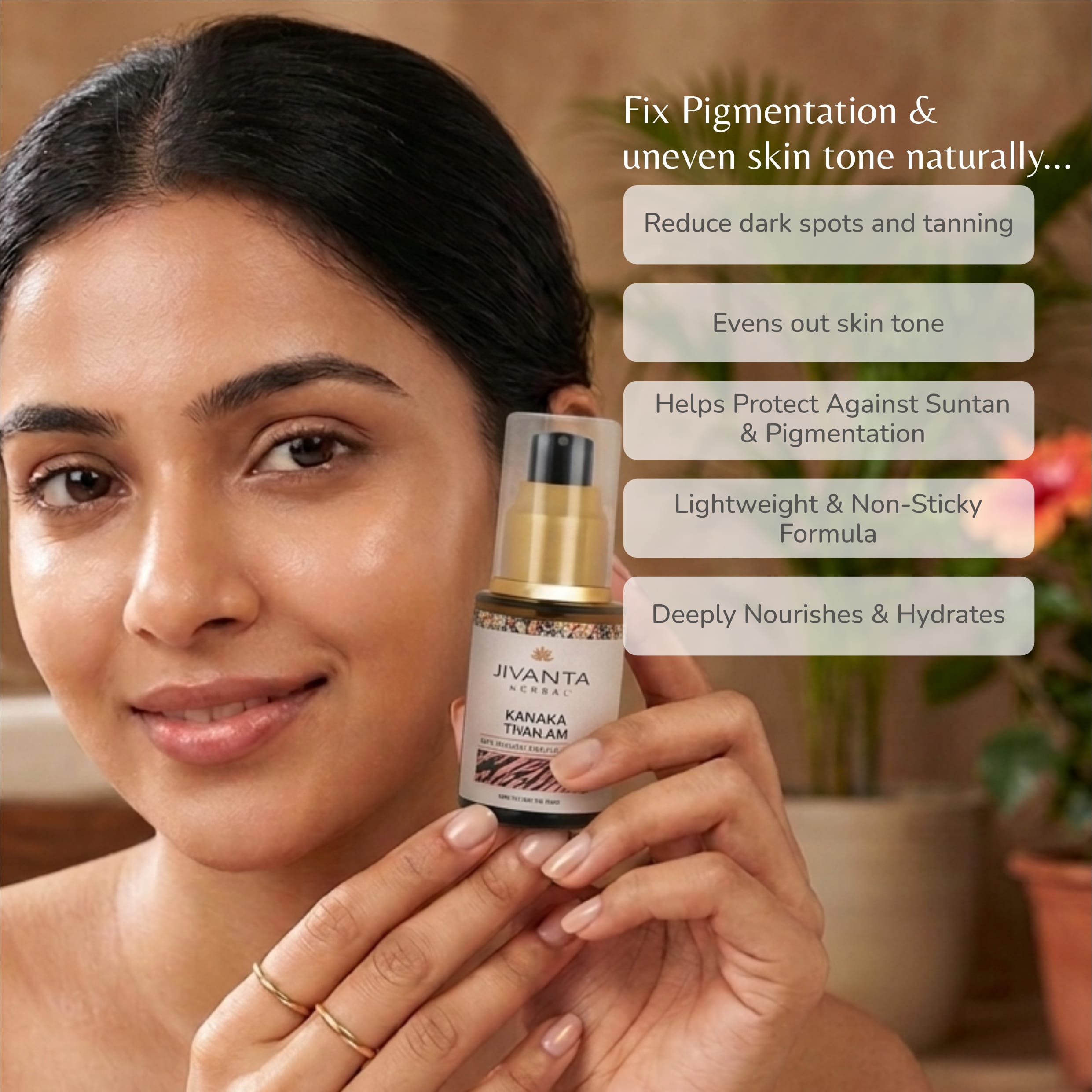 Jivantaherbal Kanaka Taila Ayurvedic Day Face Oil for Radiant Glow & Reduces Pigmentation