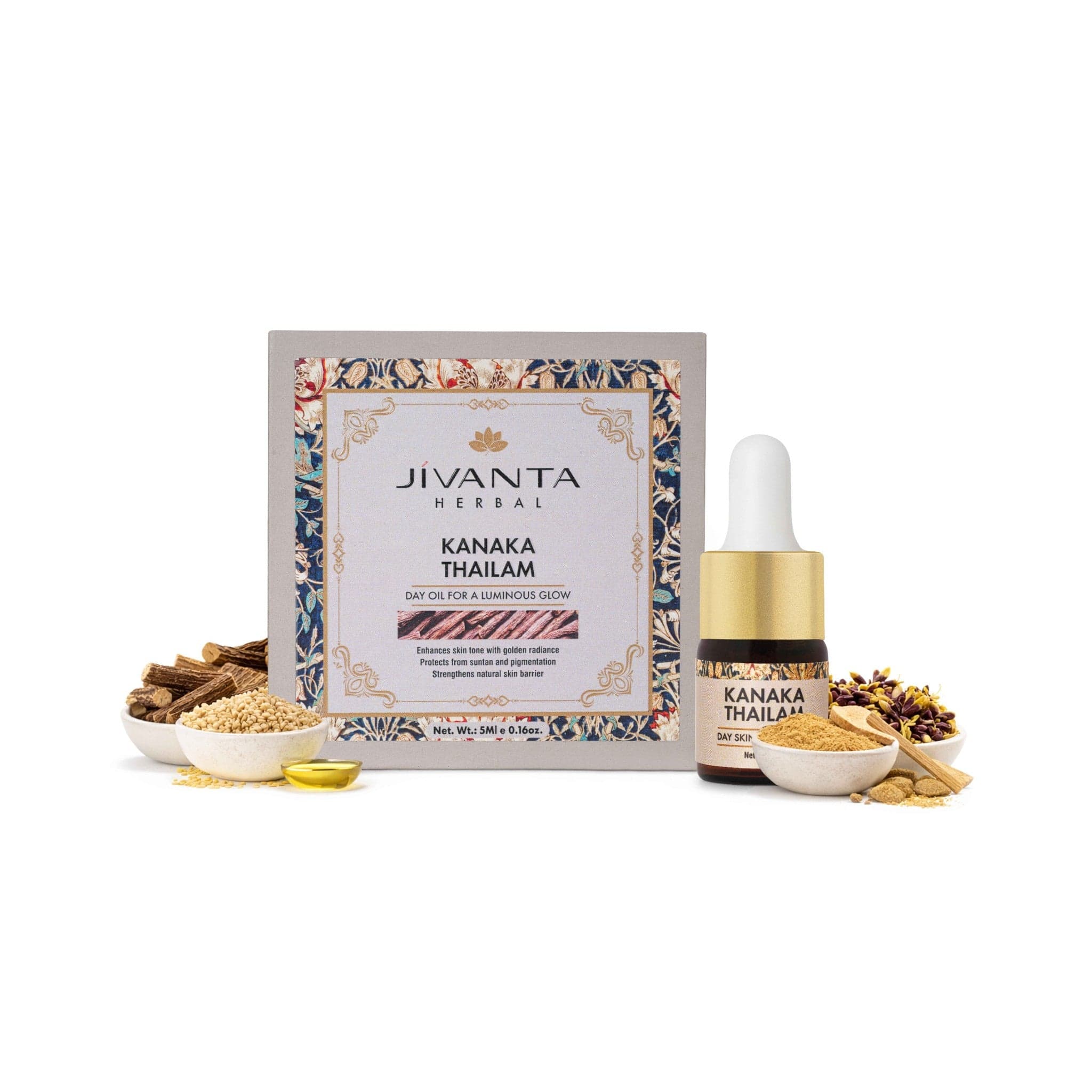 Jivantaherbal Kanaka Thailam Ayurvedic Day Face Oil for Glowing & Pigmentation | 30ml