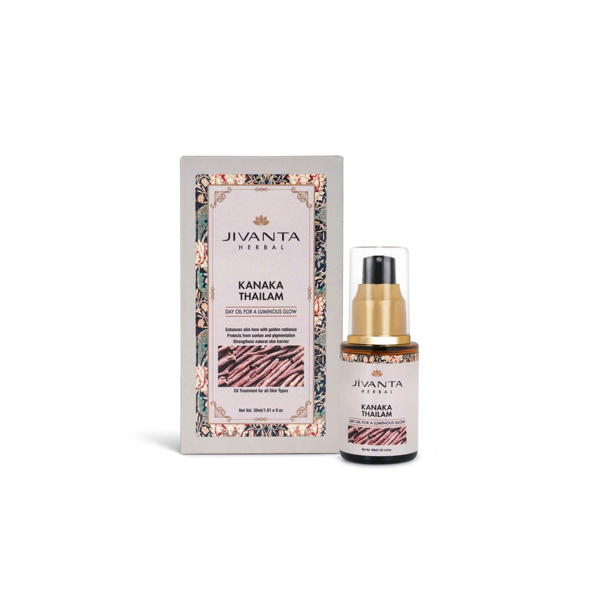 Jivantaherbal Kanaka Thailam Ayurvedic Day Face Oil for Glowing & Pigmentation | 30ml