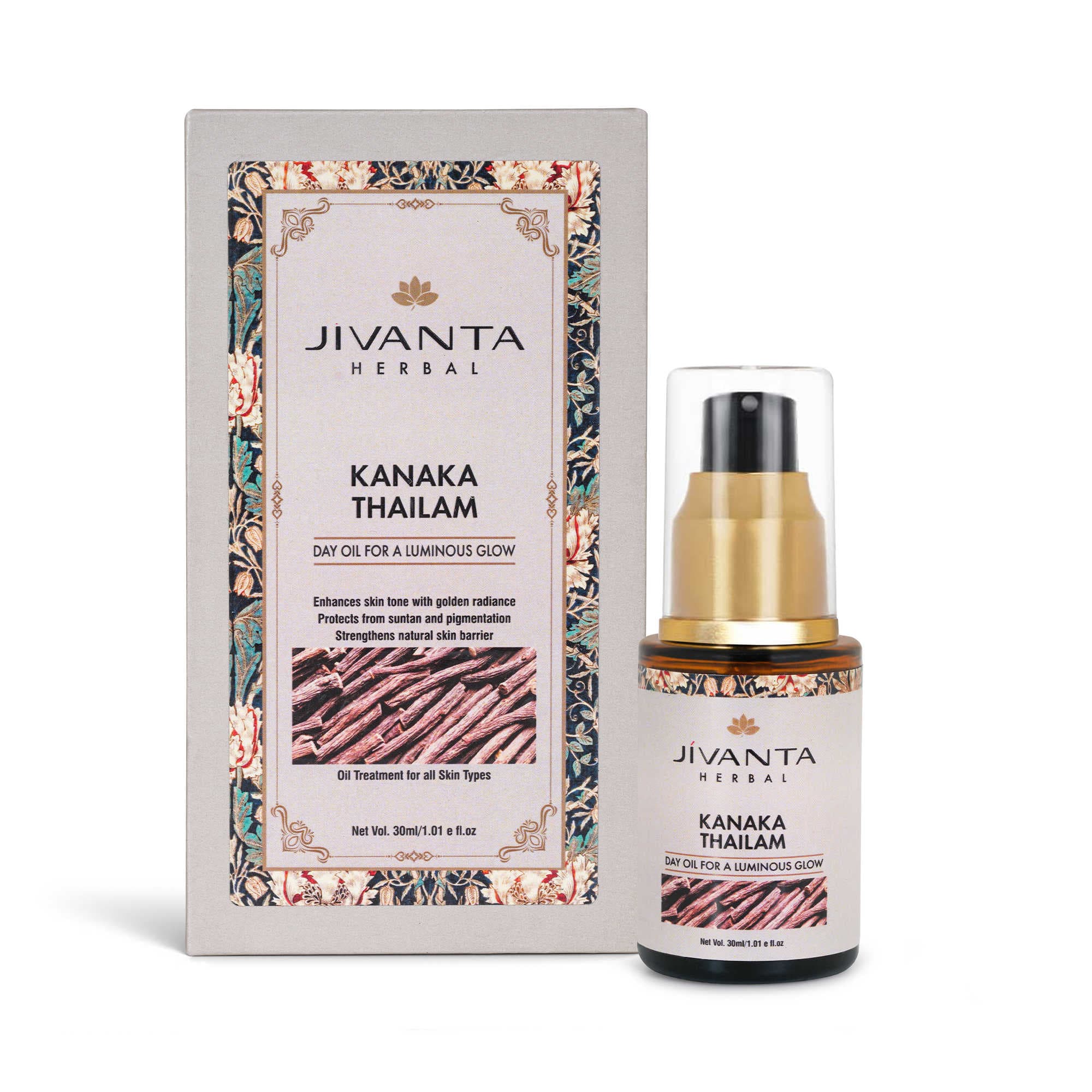 Jivantaherbal Kanaka Thailam Ayurvedic Day Face Oil for Glowing & Pigmentation | 30ml