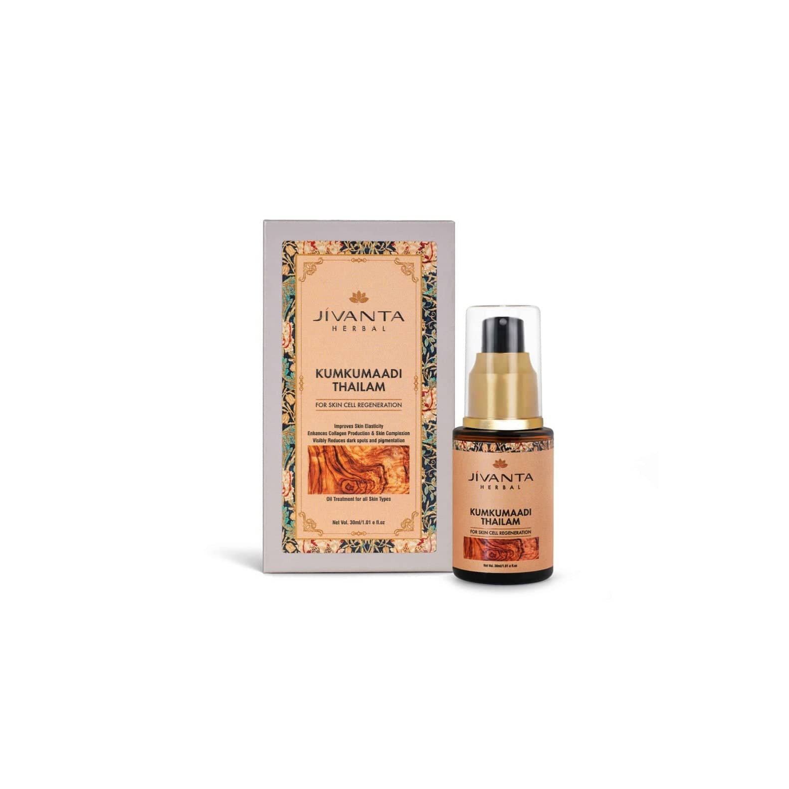 Jivantaherbal Kumkumaadi Thailam Ayurvedic Night Oil | Reduce Dark Spots & Pigmentation