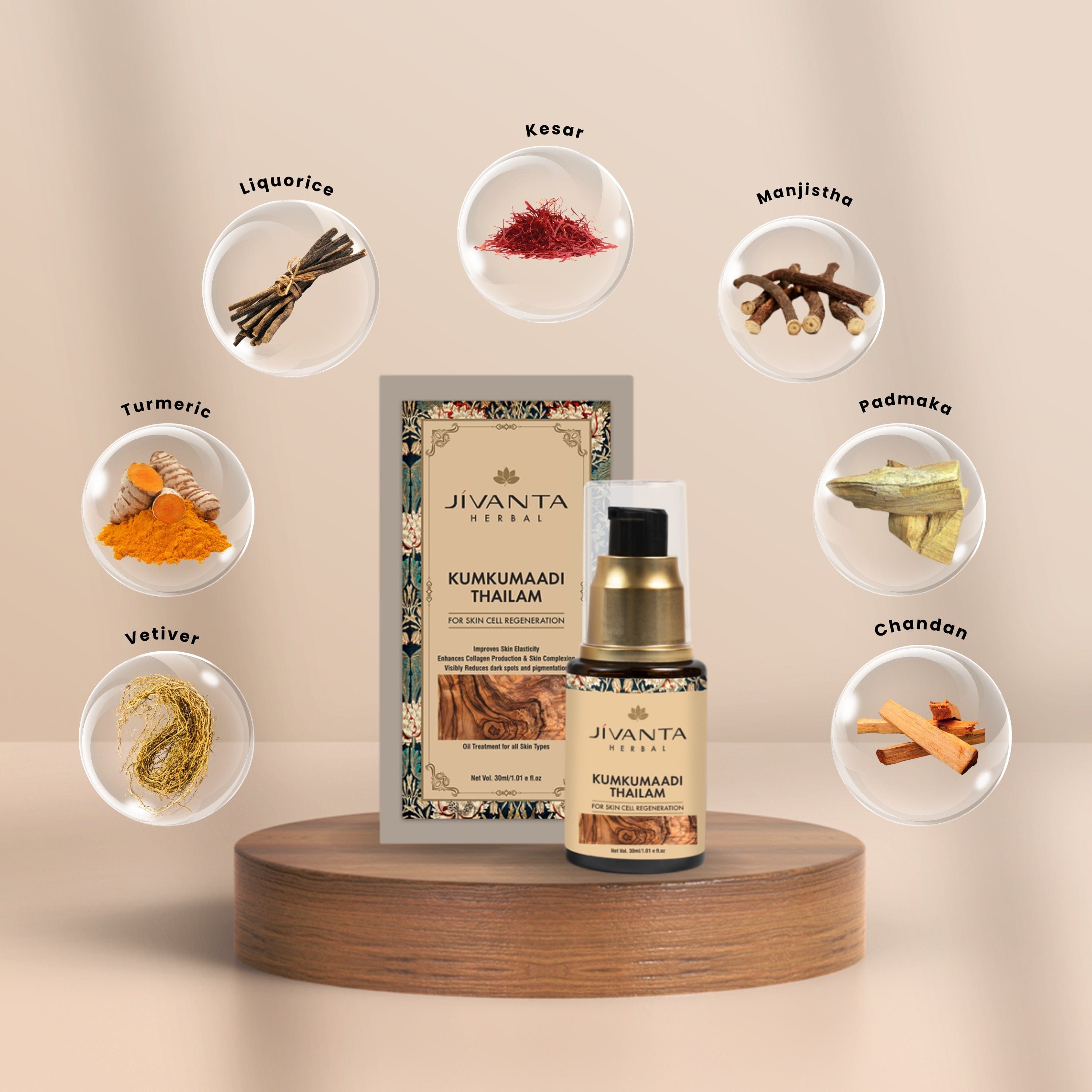 Jivantaherbal Kumkumaadi Thailam Ayurvedic Night Serum