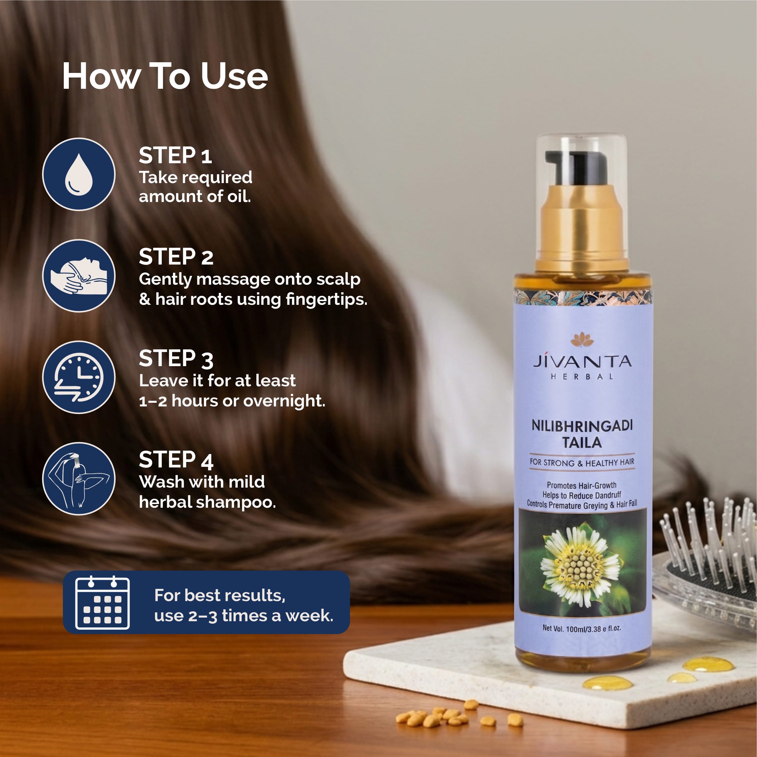 Jivantaherbal Neelibhringadi Hair Oil | Hair Growth & Controls Hairfall