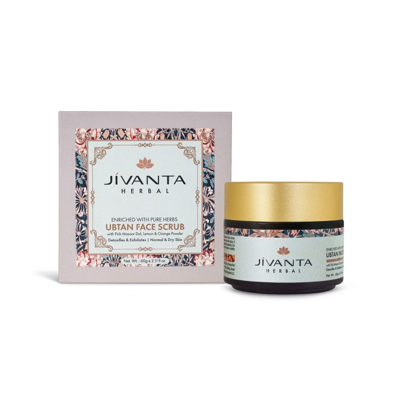 Jivantaherbal Ubtan Face Scrub for Dry/Normal Skin | Detoxifies & Exfoliats