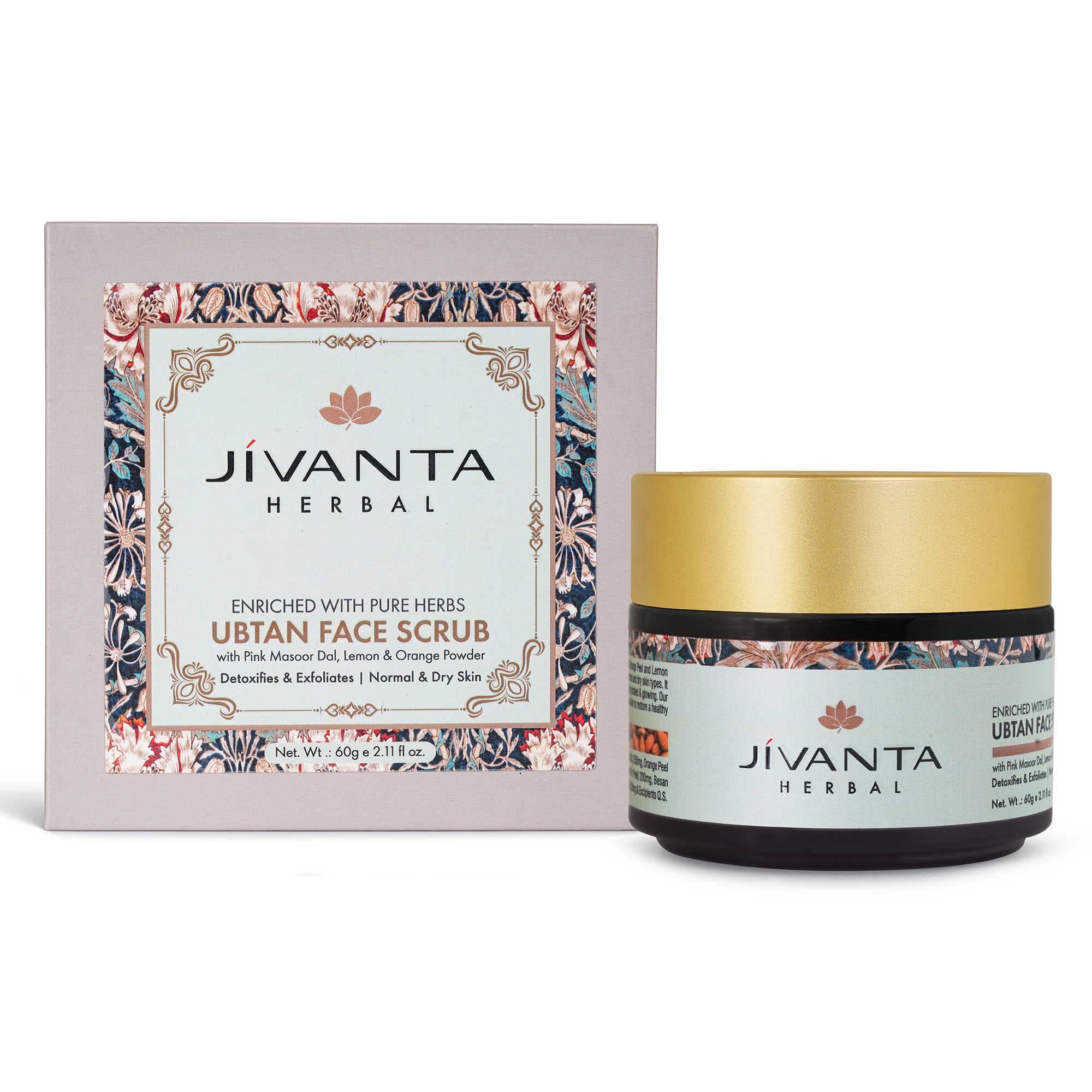 Jivantaherbal Ubtan Face Scrub for Dry/Normal Skin | Detoxifies & Exfoliats