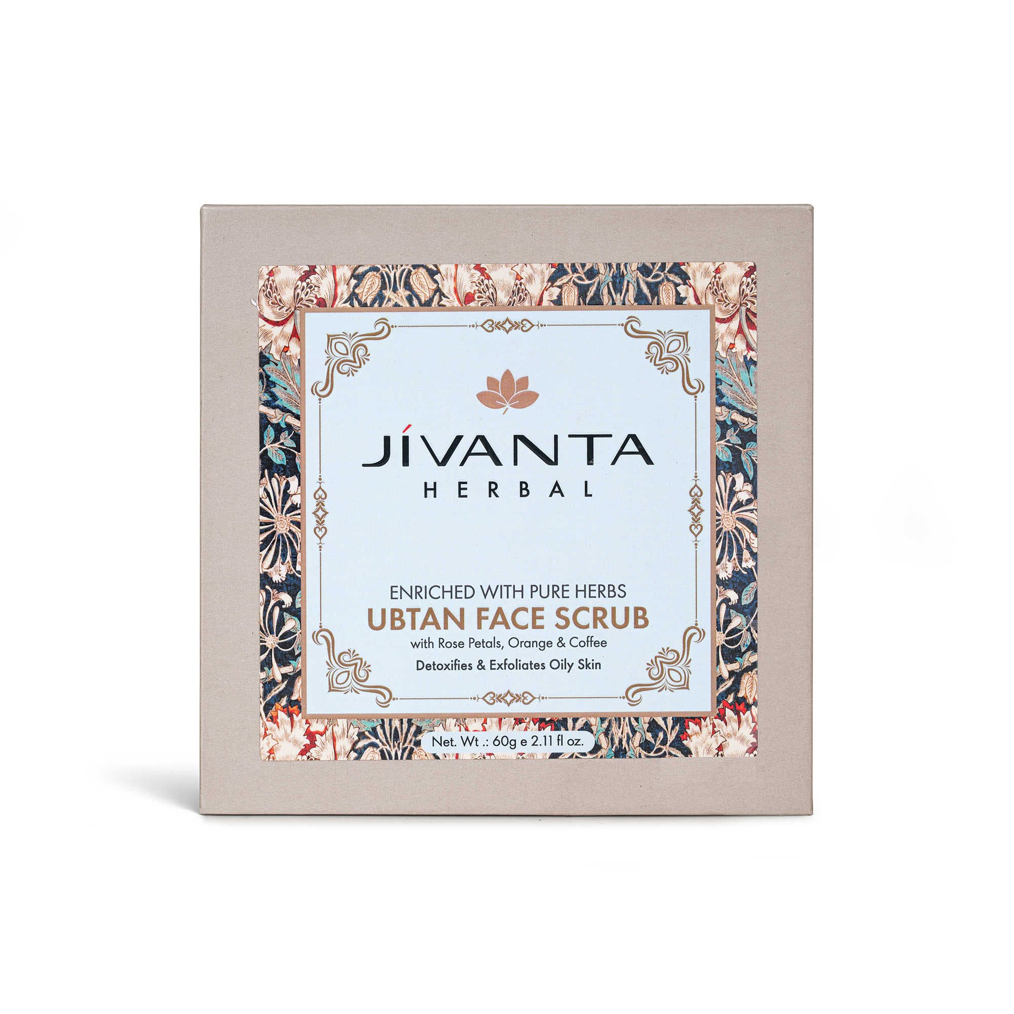 Jivantaherbal Ubtan Face Scrub for Oily Skin | Ayurvedic Tan Removal & Brightening Exfoliator