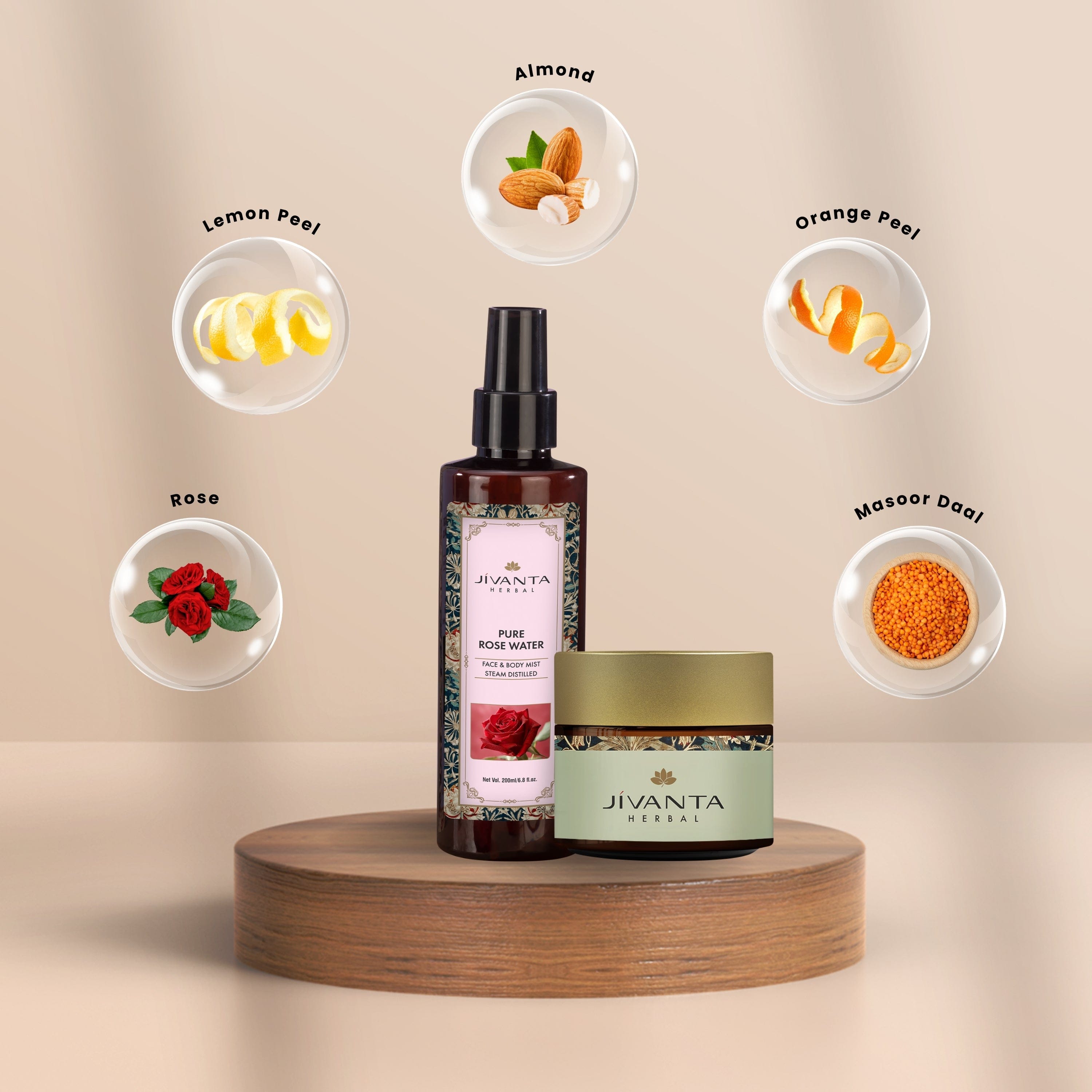 Jivantaherbal Ubtan Face Scrub + Rose Water Combo